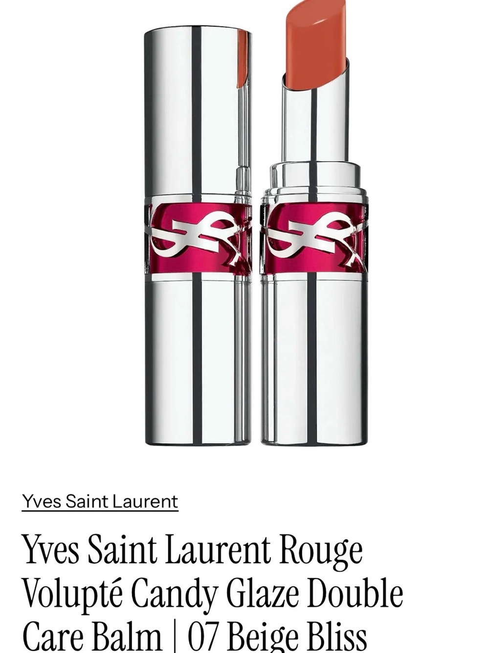 Yves Saint Laurent Lip Balm & Gloss — Warm Beige with Pink Accents